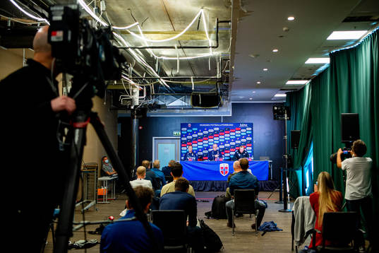 Lars Lagerbäck, head coach, and Erling Braut Haaland of