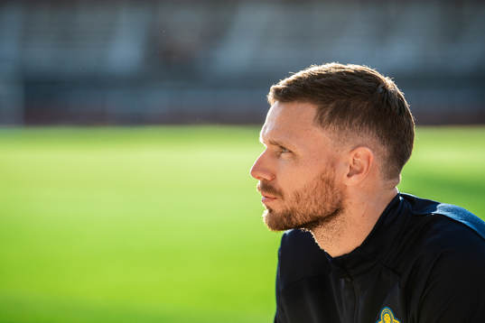 Marcus Berg of the Swedish national football team is being