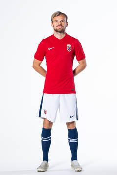 Iver Fossum of the Norwegian national football team poses