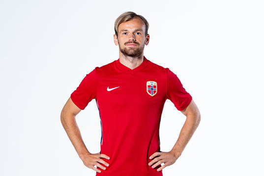 Iver Fossum of the Norwegian national football team poses