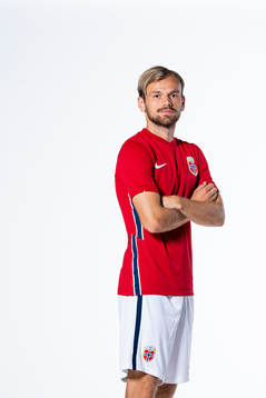 Iver Fossum of the Norwegian national football team poses