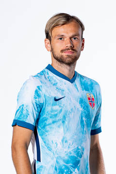 Iver Fossum of the Norwegian national football team poses