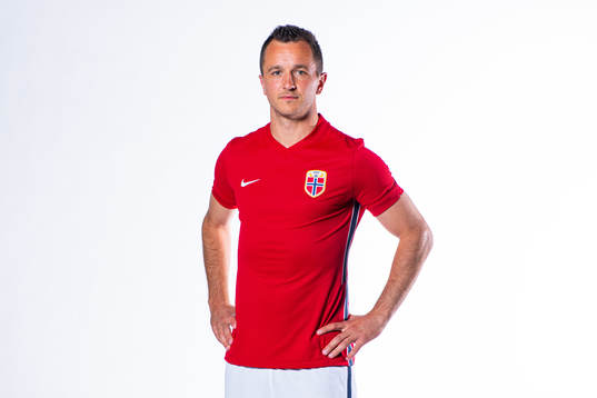 Even Hovland of the Norwegian national football team poses