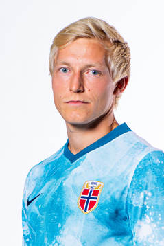 Birger Meling of the Norwegian national football team poses