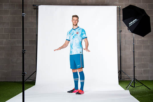 Kristoffer Ajer of the Norwegian national football team