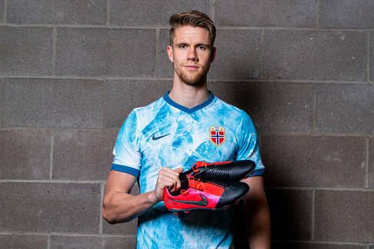 Kristoffer Ajer of the Norwegian national football team