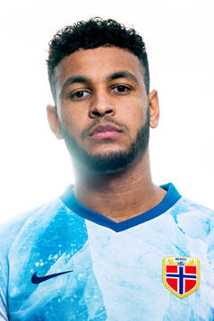 Joshua King of the Norwegian national football team poses