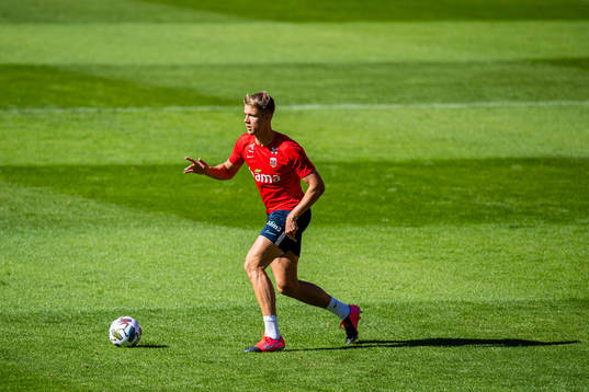Kristoffer Ajer of the Norwegian national football team