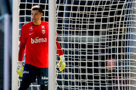 Goalkeeper Rune Almenning Jarstein of the Norwegian
