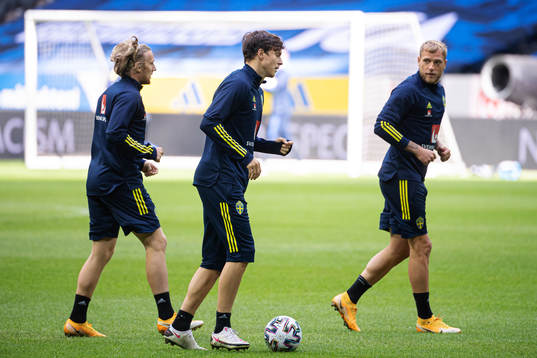 Emil Forsberg, Victor Nilsson Lindelöf and John Guidetti