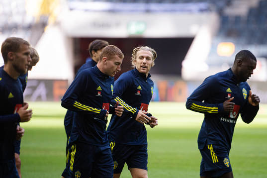 Dejan Kulusevski and Emil Forsberg of the Swedish national