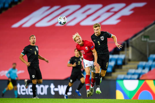 Morten Thorsby of Norway and Stefan Posch of Austria