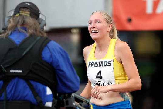 Moa Hjelmer of Sweden celebrates
