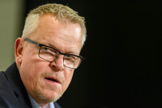 Head coach Janne Andersson of Sweden at a press conference