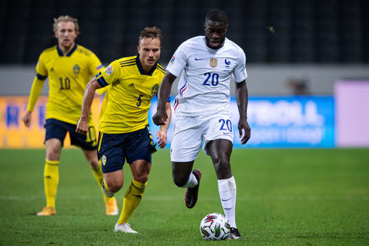Pierre Bengtsson of Sweden and Dayot Upamecano of France