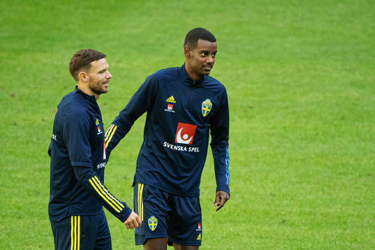 Marcus Berg and Alexander Isak of the Swedish national