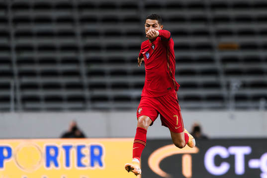 Cristiano Ronaldo of Portugal celebrates the 0-1 goal
