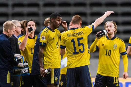 Alexander Isak , Dejan Kulusevski and Emil Forsberg of