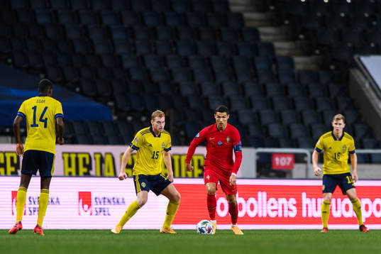 Alexander Isak , Dejan Kulusevski and Emil Krafth of Sweden