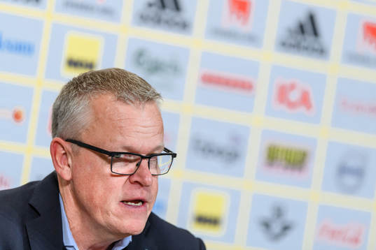 Head coach Janne Andersson of Sweden at a press conference