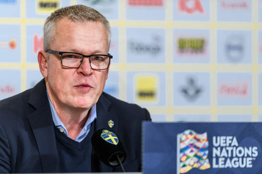 Head coach Janne Andersson of Sweden at a press conference