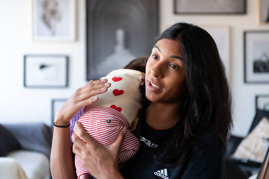 Sävehofs Jamina Roberts med sin dotter