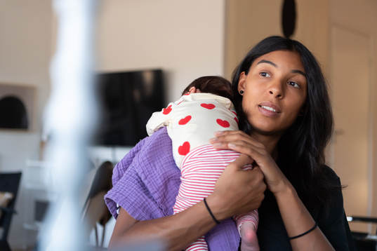 Sävehofs Jamina Roberts med sin dotter