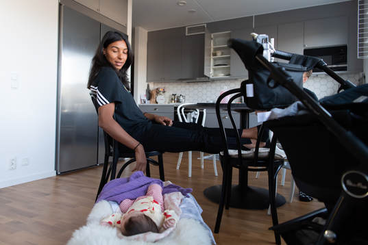 Sävehofs Jamina Roberts med sin dotter