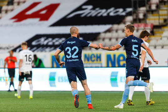 Malmö FFs Jo Inge Berget och Sören Rieks jublar