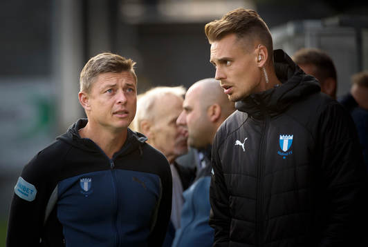 Malmö FFs tränare Jon Dahl Tomasson och assisterande