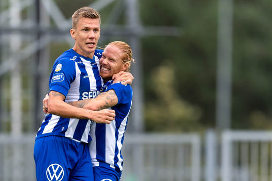 IFK Göteborgs Pontus Wernbloom Alexander Farnerud jublar