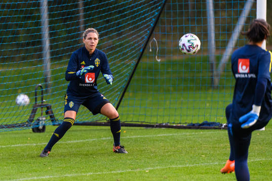 Goalkeeper Jennifer Falk of the Swedish women’s national
