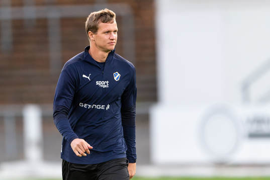 Halmstads Alexander Berntsson före fotbollsmatchen i