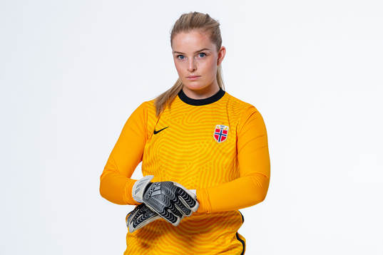 Goalkeeper Guro Pettersen of the Norwegian women’s