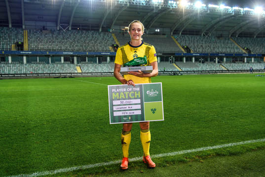 Magdalena Eriksson of Sweden is awarded ”Player of the