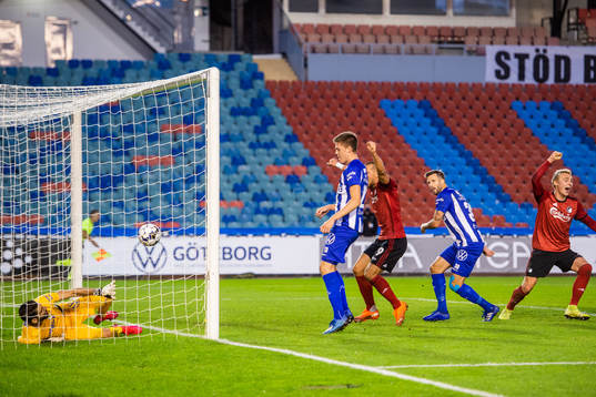 goalkeeper Ioannis Anestis and Emil Holm looks dejected as