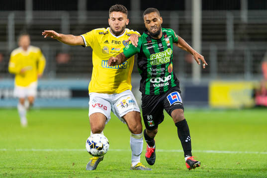 Falkenbergs Edi Sylisufaj och Varbergs Junes Barny