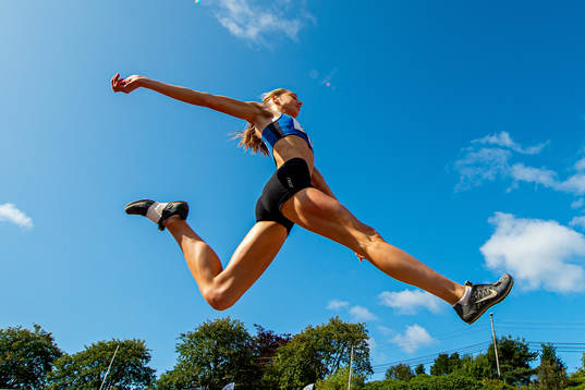 Mia Guldteig Lien competes to win the women's long jump