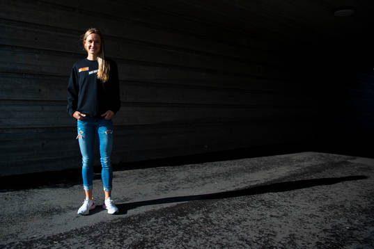 Norwegian track athlete Hedda Hynne poses for a portrait