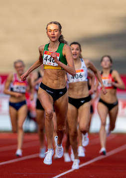 Amalie Sæten competes to win women’s 1500 meter final