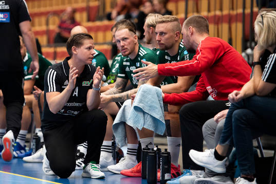 Helsingborgs tränare Toni Johansson och målvakt Michael
