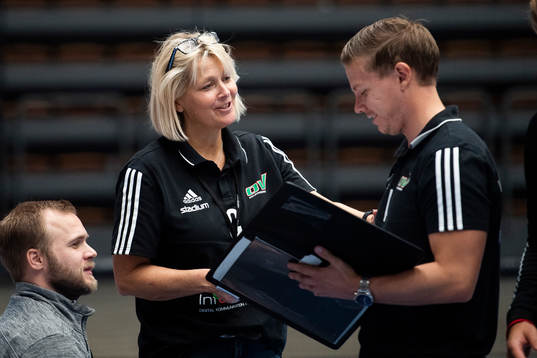 Helsingborgs Ulrika Lindqvist och tränare Toni Johansson