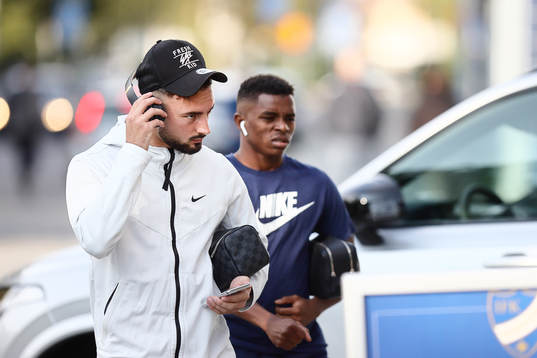 IFK Norrköpings Sead Haksabanovic och Manasse Kusu före