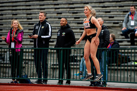 Mari Sellevåg Aarø celebrates competing in the women's