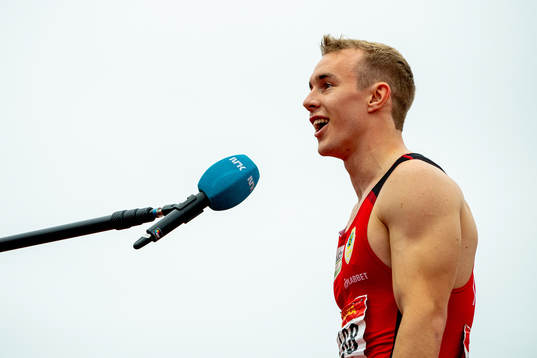 Mathias Hove Johansen is being interviewed by NRK
