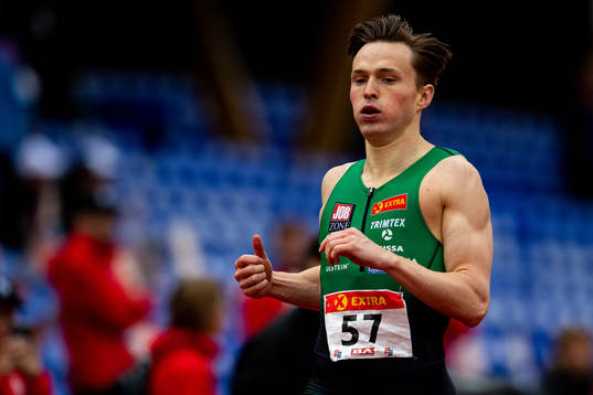 Karsten Warholm competes to win the men’s 400 meter