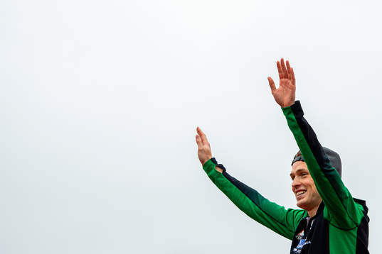 Karsten Warholm celebrates