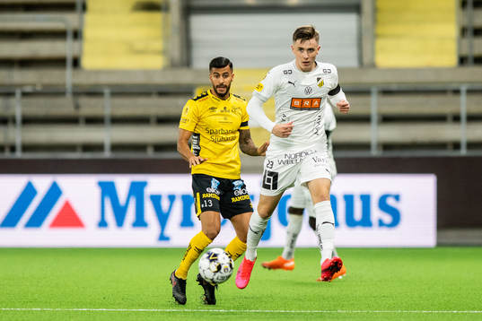 Elfsborgs Rami Kaib och Häckens Patrik Wålemark
