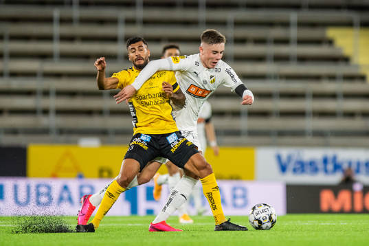 Elfsborgs Rami Kaib och Häckens Patrik Wålemark
