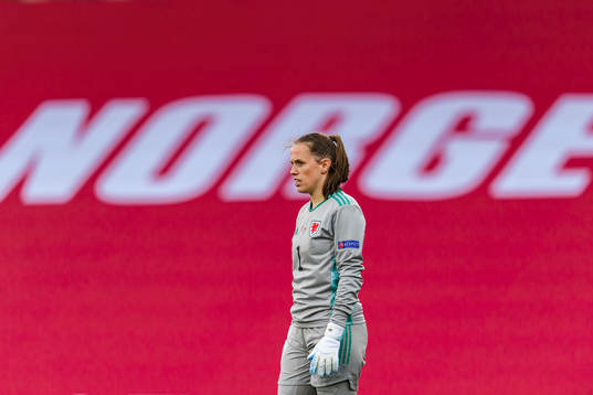 Goalkeeper Laura O'Sullivan of Wales